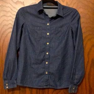 The Limited Long Sleeve Button Down Cotton Denim Shirt - Women’s Size XS